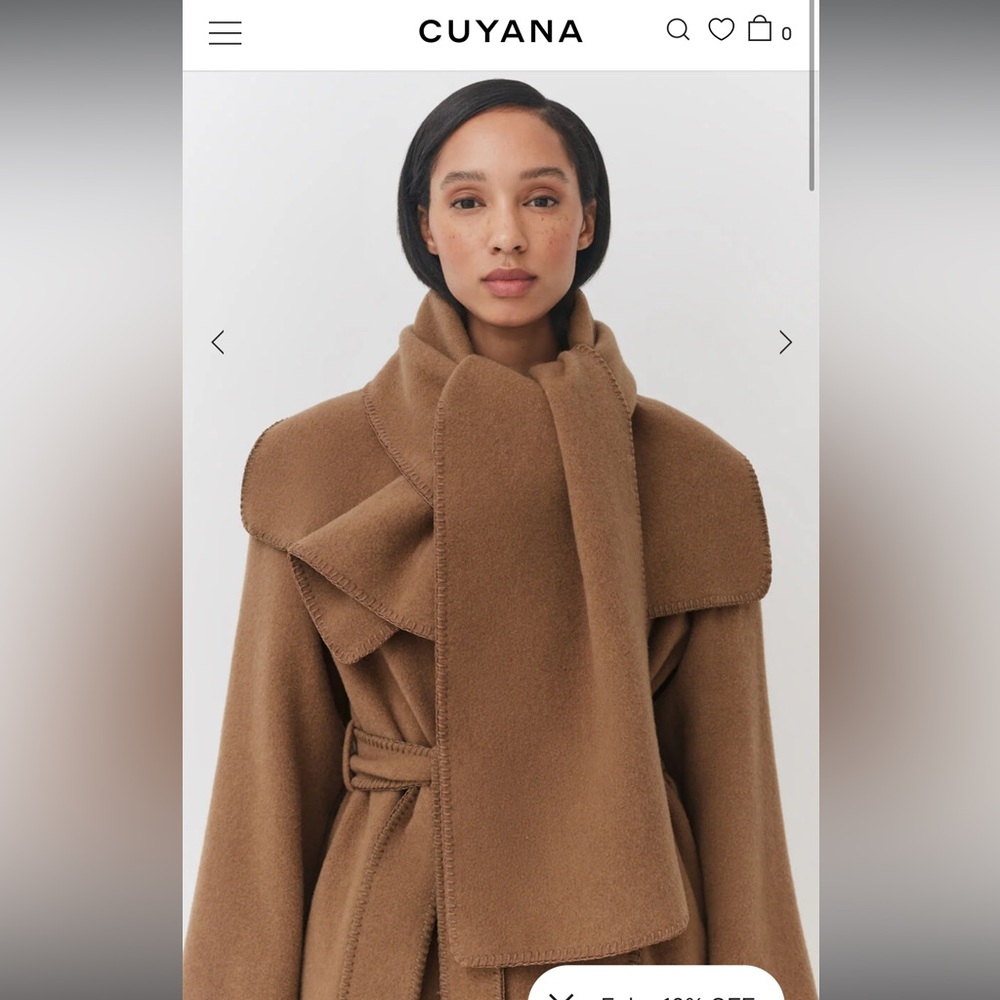 Cuyana soft wool scarf camel